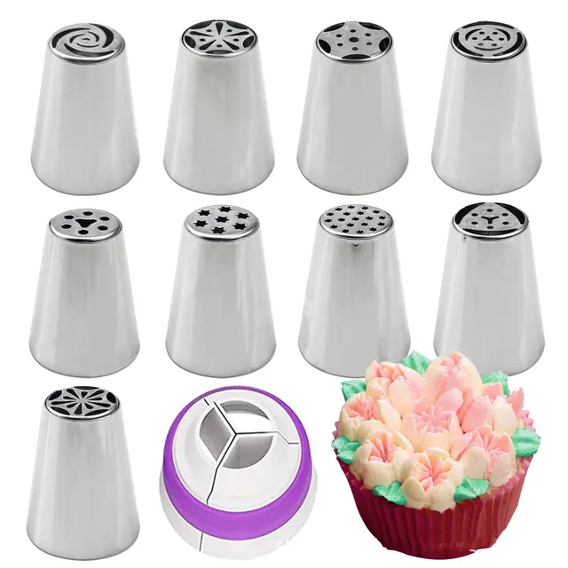 Stainless Steel Decorating Mouth Set A Variety Of Complete Cake DIY Decorating Mouth 10Piece Set - Shop at LoveMi