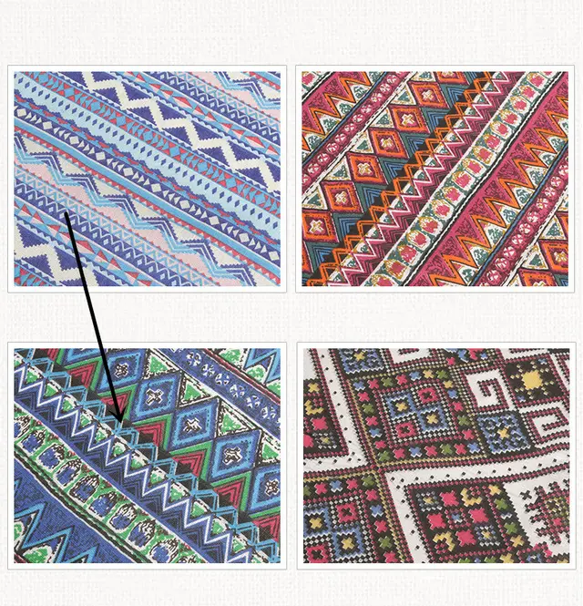 National Wind Series Cotton And Hemp Throw Pillow Cushion Fabric Blue National Style - Shop at LoveMi