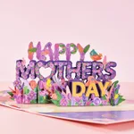 3D PopUp Flower Bouquet Cards Gifts Anniversary PopUp Mom Floral Bouquet Wife Invitation Card Greeting Cards Mothers Day Cards Postcard - Happy Mot...