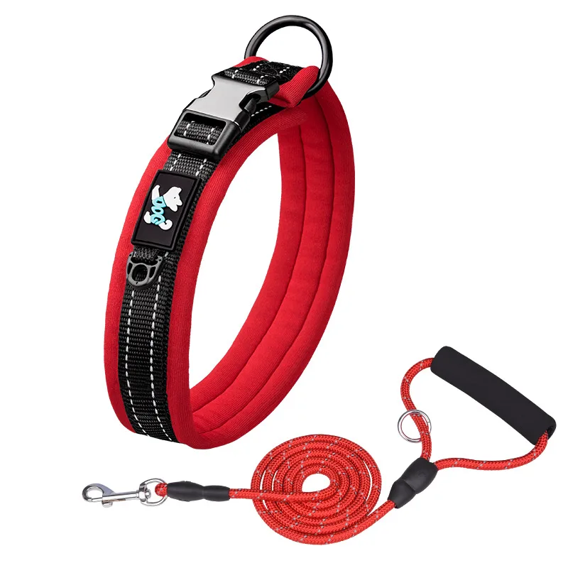 Pet Nylon Reflective Collar Leash Set Red Set - Shop at LoveMi