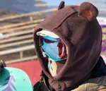 Children's Ear Ski Skating Head Cover Mask - Brown