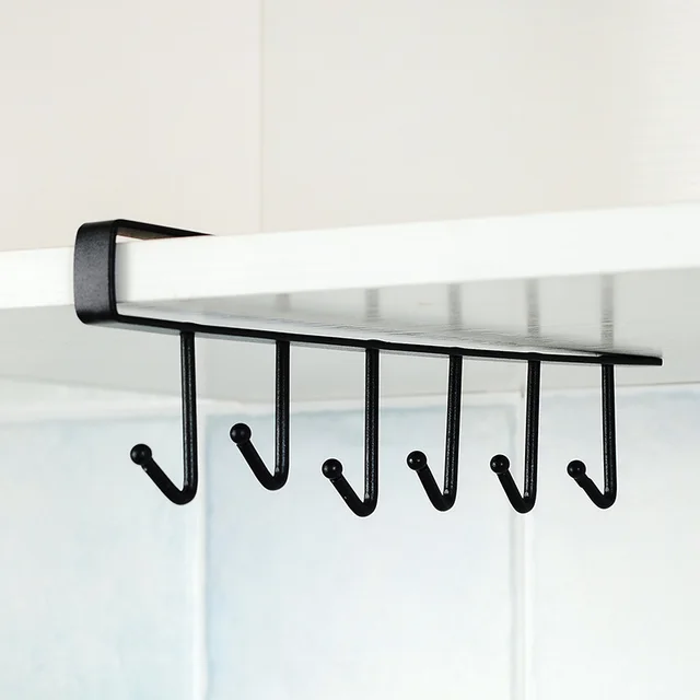 Multi row Hook Wardrobe Kitchen No punch Traceless Hooks Black - Shop at LoveMi