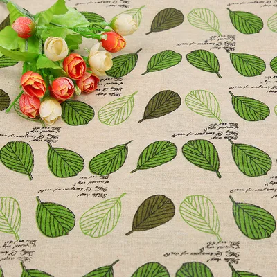 Cotton And Hemp Cloth Plant Tower Series Thickened Printed Fabric Storage Cloth Greenleaf - Shop at LoveMi