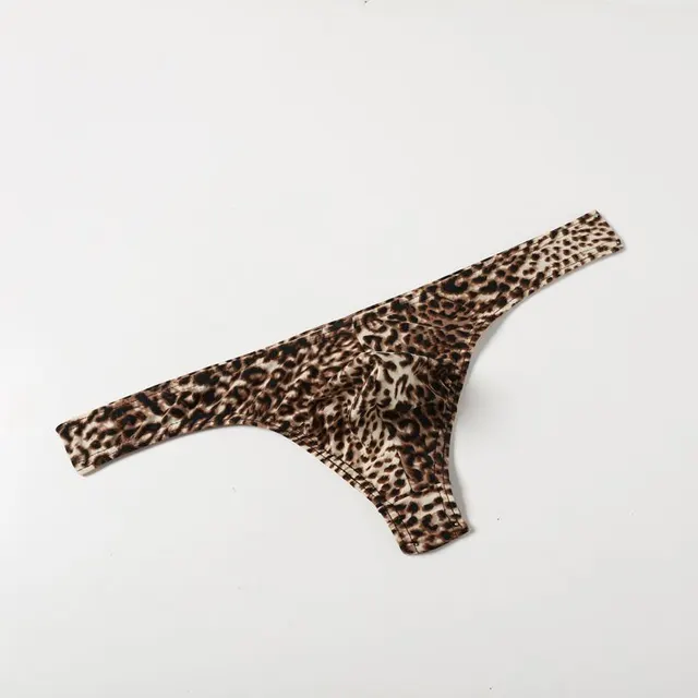 Leopard Underwear Men's Thong Narrow Edge Black - Shop at LoveMi