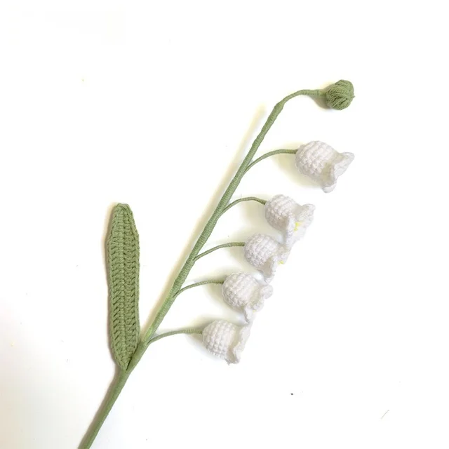Hand woven Bouquet Finished Wool Flower Simulation Flower White - Shop at LoveMi