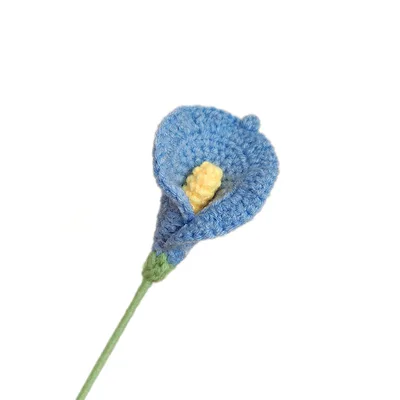 Hand woven Bouquet Finished Wool Flower Blue - Shop at LoveMi