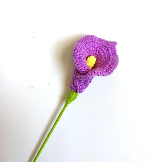 Hand woven Bouquet Finished Wool Flower Purple - Shop at LoveMi