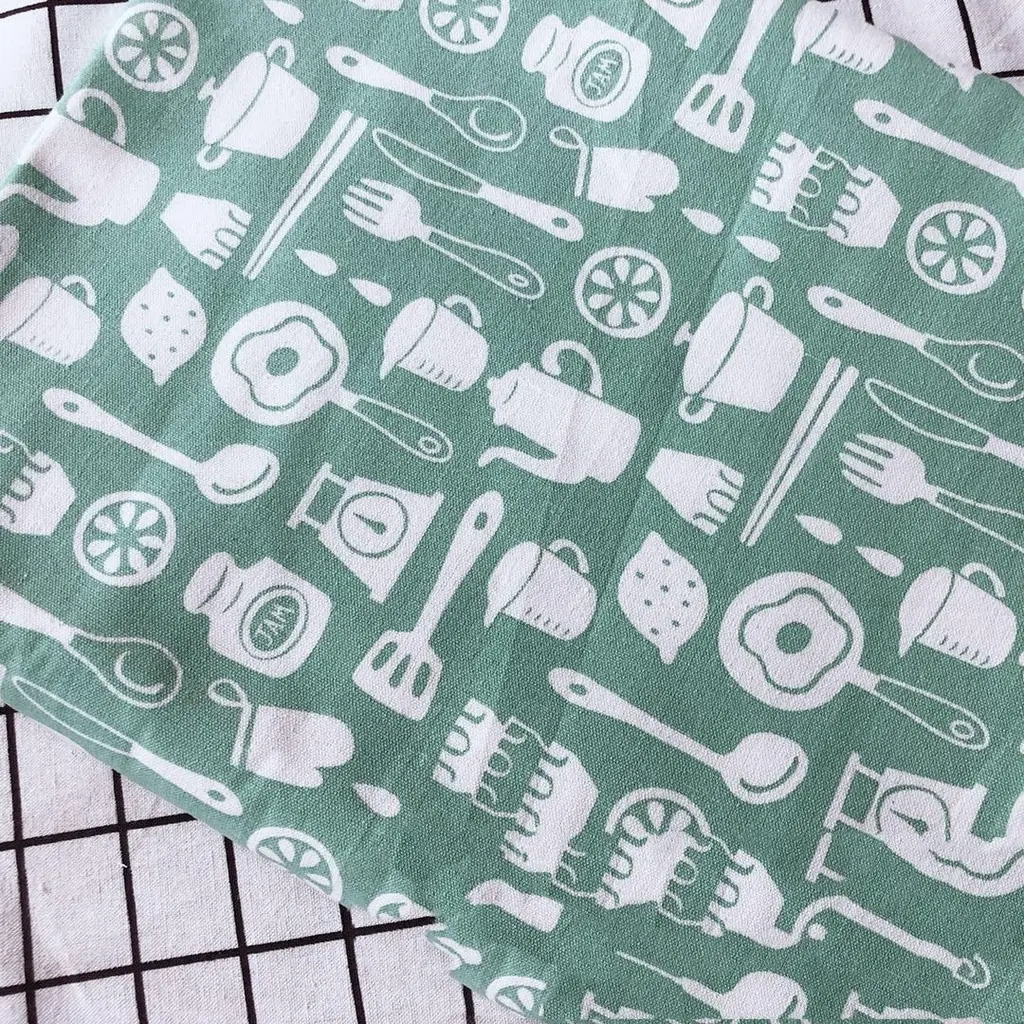 Terylene Canvas Linen Printed Home Fabric - Knife And Fork
