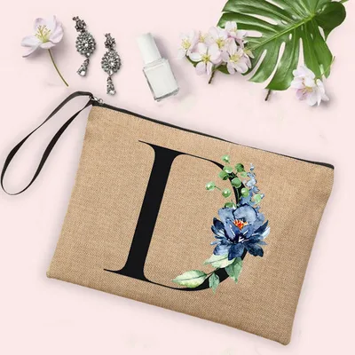 Letter Flower Storage Bag Makeup Brush Pencil D - Shop at LoveMi