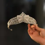 Silver Pearl Rhinestone Crown
