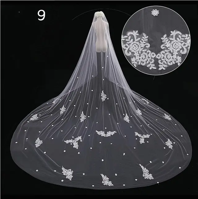 Bridal Wedding Dress Long Tail Luxury Super Fairy Wedding Veil 9 Style - Shop at LoveMi