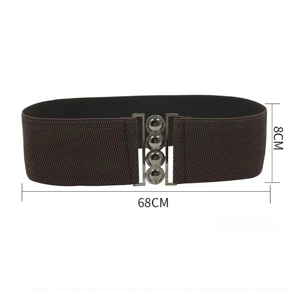 Women's Skirt Dress Belt Women's Belt Elastic Wide Belt - Coffee