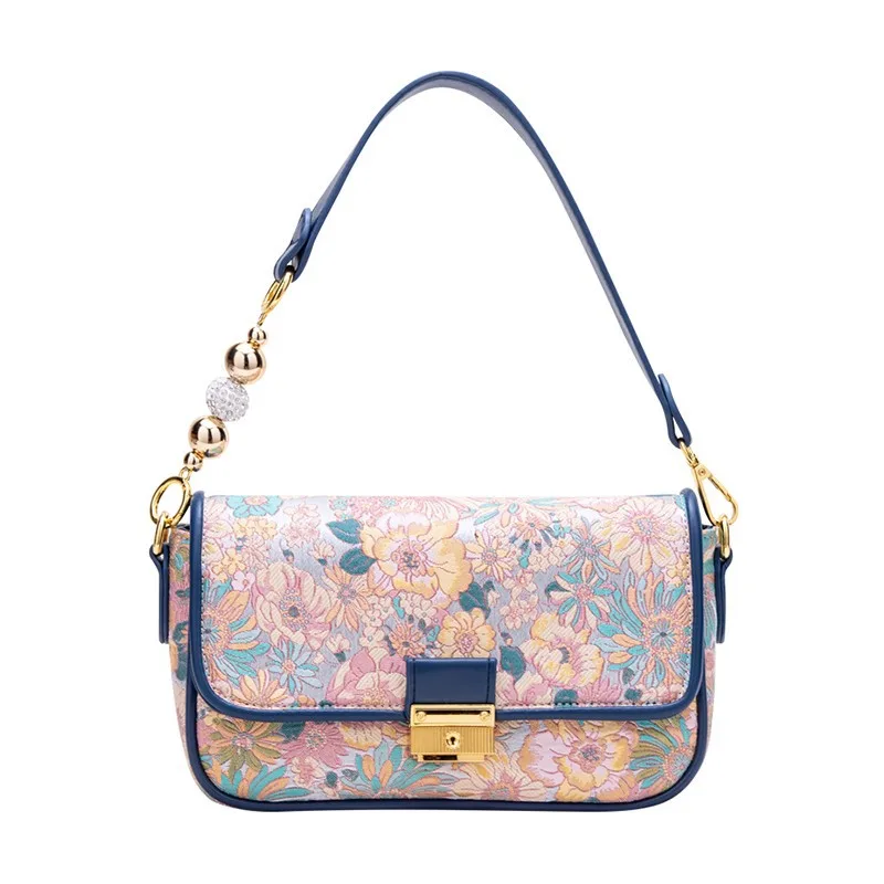 Vintage Flower Shoulder Messenger Bag Blue - Shop at LoveMi