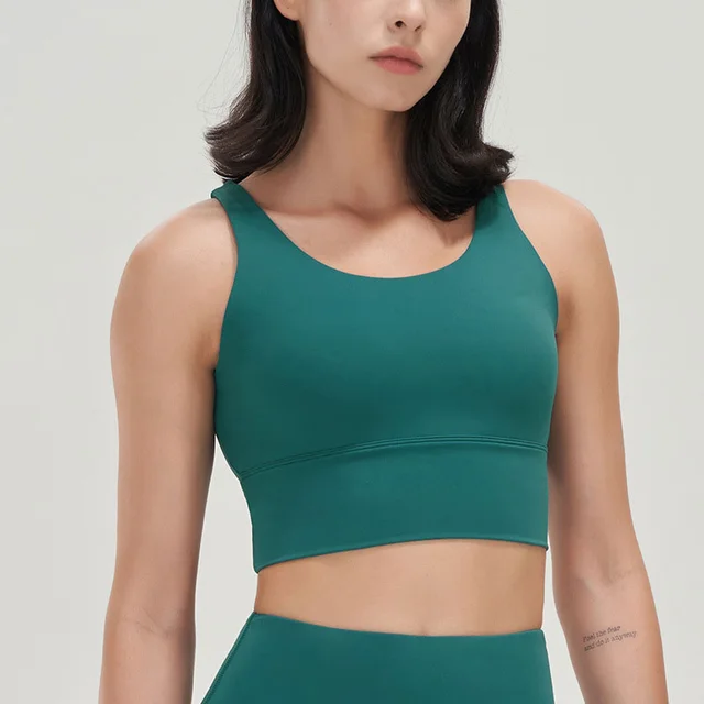 Yoga Deep V Bra Fitness High neck Vest Lake Green - Shop at LoveMi