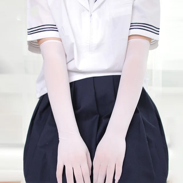 Ultra thin Five Finger Pantyhose Gloves Seamless Anti Hook Silk White - Shop at LoveMi