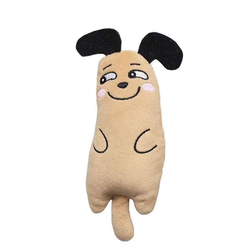 Cat Pet Plush Embroidered Mint Toys - Khaki