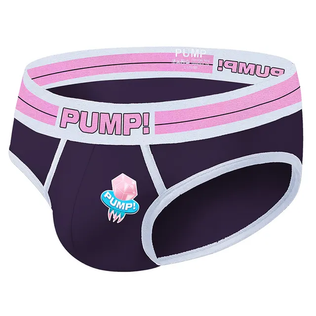 New Men's Cotton Personalized Low Waist Breathable Briefs Purple - Shop at LoveMi