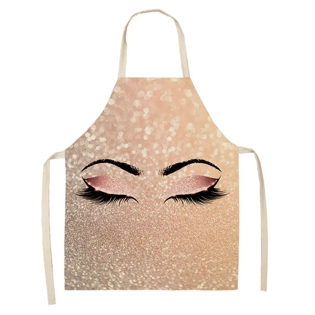 Apron Cotton Hemp 3D Printed Cartoon Anime Eyelashes Llw000220 - Shop at LoveMi
