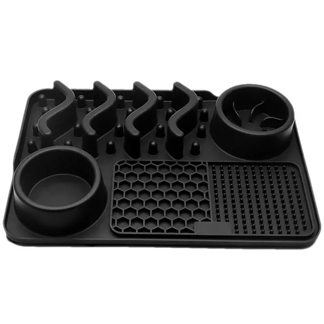 Multi functional Pet Food Bowl Slow Food Dinner Basin Pad Black - Shop at LoveMi