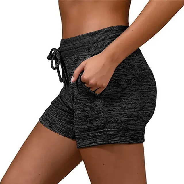 Women Shorts Quick dry Lace up Stretch Sports Pants Black - Shop at LoveMi