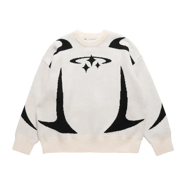 Commuter Style Pullover Women's Loose Crewneck Sweater Outside Wear White - Shop at LoveMi