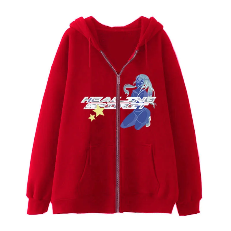 Casual Cardigan Print Zip Sweatshirt Casual Cardigan Dark Butterfly Print Zip Sweatshirt Red - Shop at LoveMi