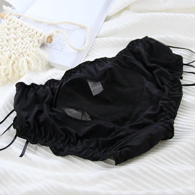 Japanese Agaric Cut out Love Ice Silk Underwear Black - Shop at LoveMi