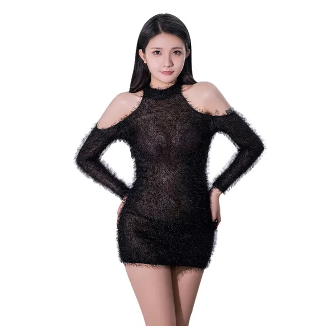 Plush Shoulder Bag Hip Midnight Nightgown Black - Shop at LoveMi