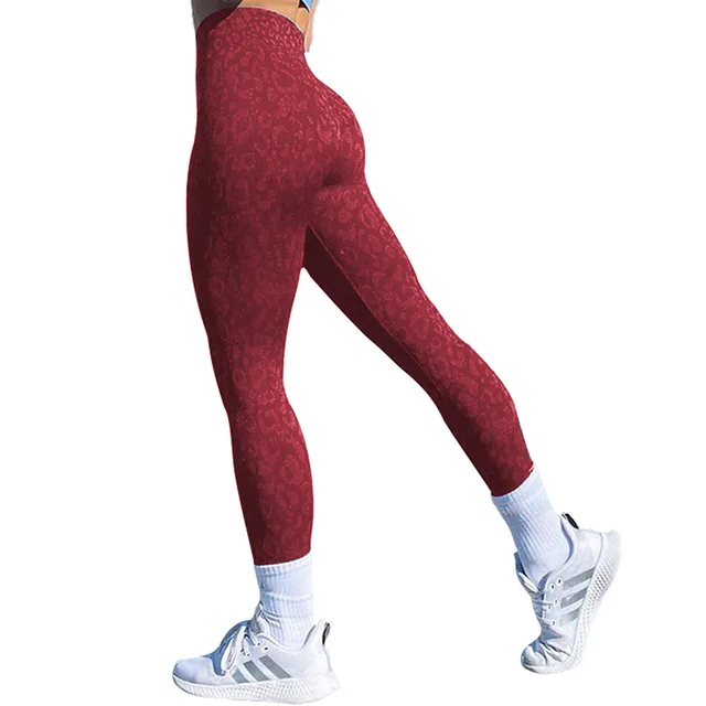 Butt Leggings For Women Push Up Booty Legging Workout Gym Tights Fitness Yoga Pants Big Red Leopard Print - Shop at LoveMi