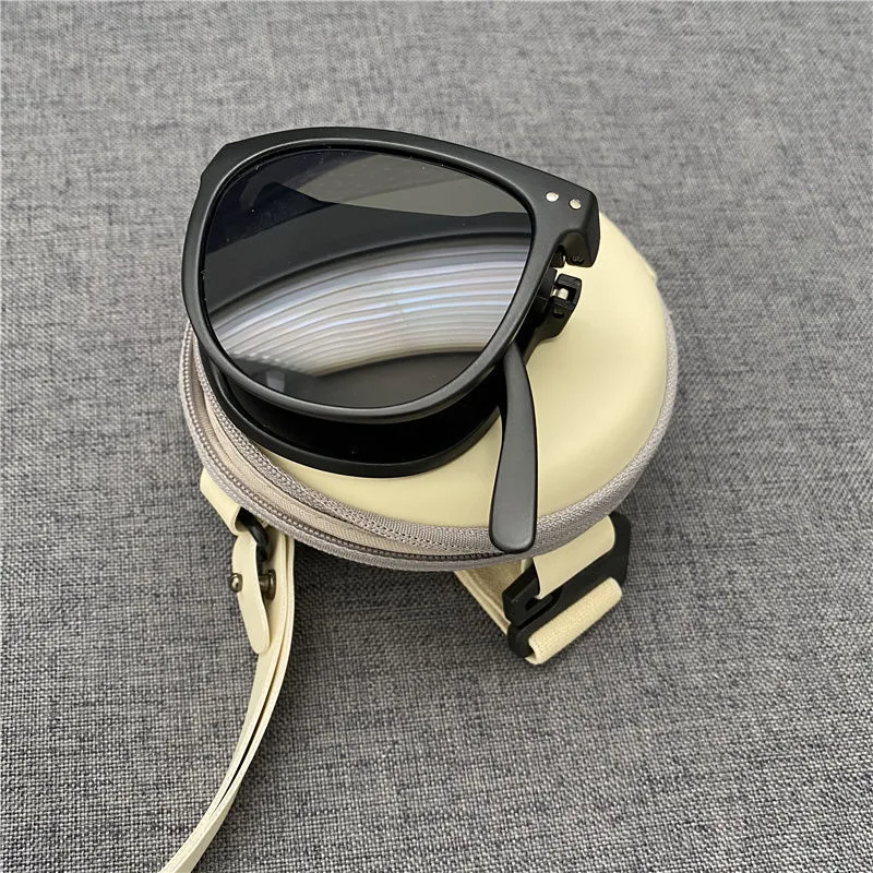 Men's And Women's Fashion Folding Air Cushion Sunglasses - Polarized Black Black