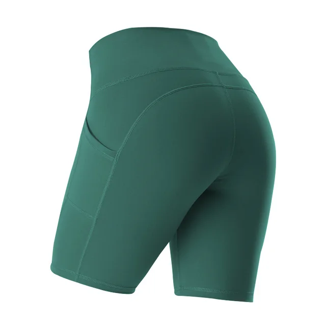 High Waist Fitness Gym Workout Leggings With Pockets Athletic Yoga Pants Slim Hips Lifting Pants Green - Shop at LoveMi