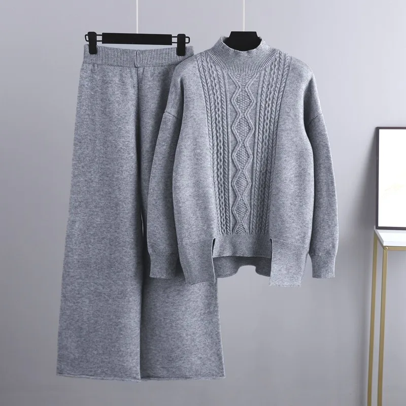 Slim Knit Suit For Women Grey - Shop at LoveMi
