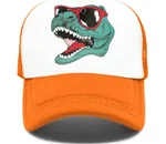 Statement Dinosaur Print Soft Top Cap - Orange