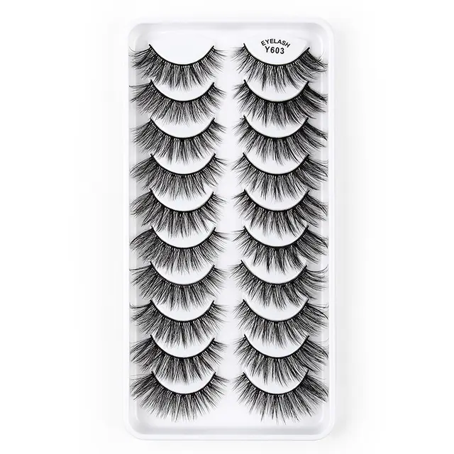 3D Imitation Mink Hair Natural Length False Eyelashes Three dimensional Y603 - Shop at LoveMi