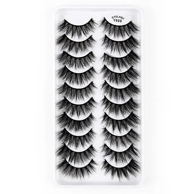 3D Imitation Mink Hair Natural Length False Eyelashes Three dimensional Y608 - Shop at LoveMi