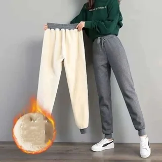 Plush Loose Pants Wear Thickened Casual - Dark Grey