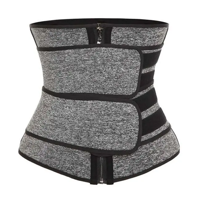 Tummy Sweat Shapewear Bodysuits Women Waist Trainer Slimming 2 3 Belts Workout Shaper Corset Two Belts Grey - Shop at LoveMi