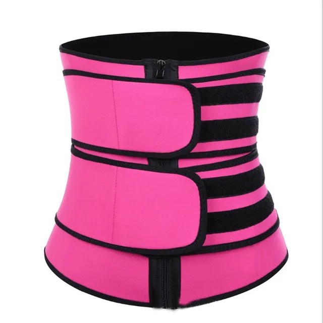 Tummy Sweat Shapewear Bodysuits Women Waist Trainer Slimming 2 3 Belts Workout Shaper Corset Two Belts Pink - Shop at LoveMi