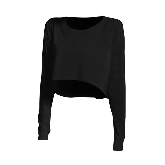 Long Sleeve Sports Top Light Breathable And Loose Black - Shop at LoveMi