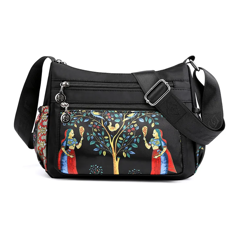 Casual Bag Printed Nylon Fabric Ethnic Indian Girl - Shop at LoveMi