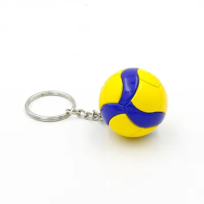 Volleyball Keychain Charm Student Sports V200W Rotating Yellow Blue - Shop at LoveMi