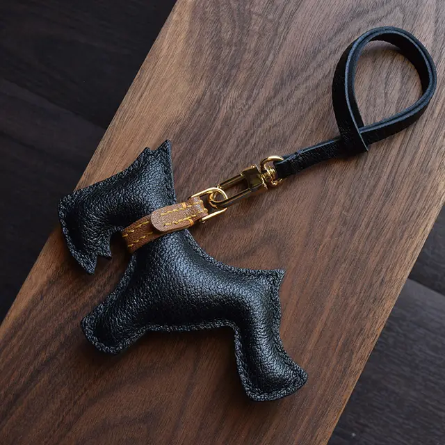 Women's Fashion Simple Handmade Leather Car Key Pendant Black - Shop at LoveMi