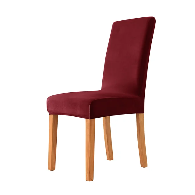 Solid Color Thickened Check Velvet One piece Chair Cover Elastic Hotel Restaurant Anti fouling Stool Cover 21Style - Shop at LoveMi