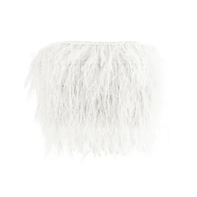 Fashion Fluffy Multi color Hair Hair Wipe Chest Top White - Shop at LoveMi