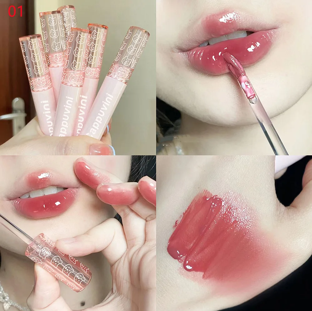 Bubble Lip Glaze Mirror Water Light Glass Lip Glaze Female - 01Cherry Blossom Kite