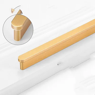 Gold Wardrobe Door Handle Lengthened Aluminum Alloy Cabinet Drawer Cabinet Door Handle L5319 Brushed Gold600 - Shop at LoveMi