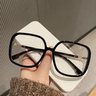 Anti Blue Light Glasses Round Face Thin - Black