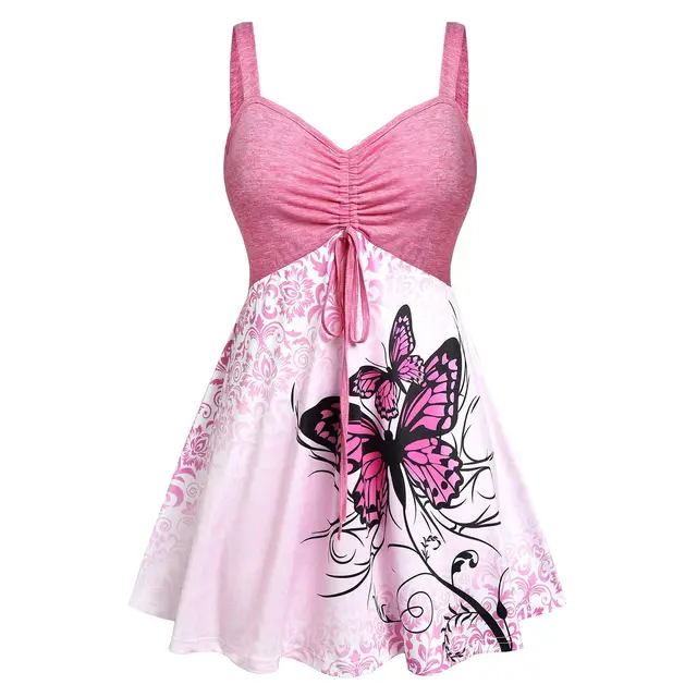 Sleeveless Butterfly Print Camisole Women's Pink - Shop at LoveMi