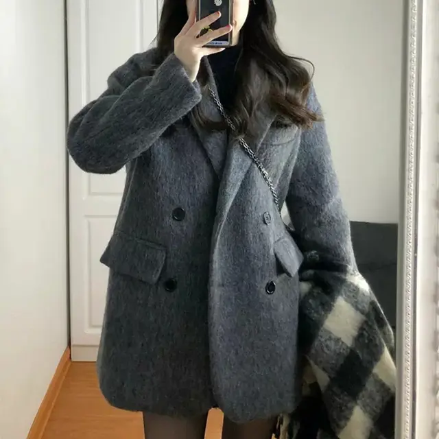 Women's Fashionable Loose Suit Jacket Grey - Shop at LoveMi