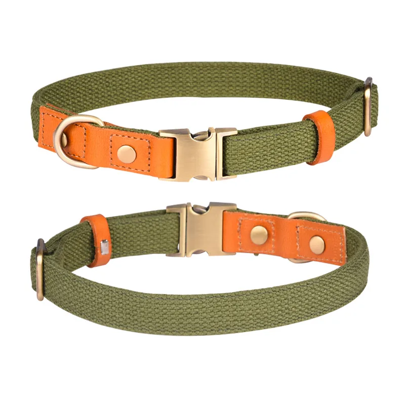 Engraved Pet Collar Comfortable Leather - Green